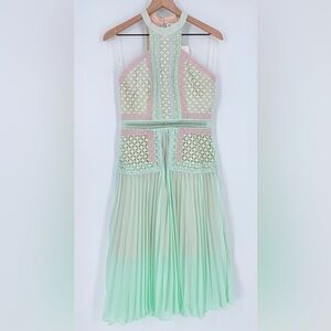 True Decadence Premium Halter Neck Midi Mint Green Dress NWT